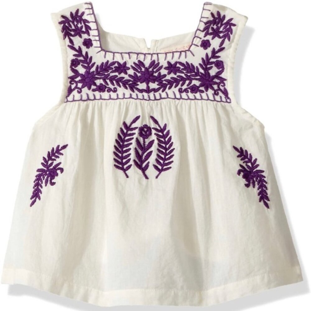 Pink Chicken Embroidered Marabelle Top - 12m